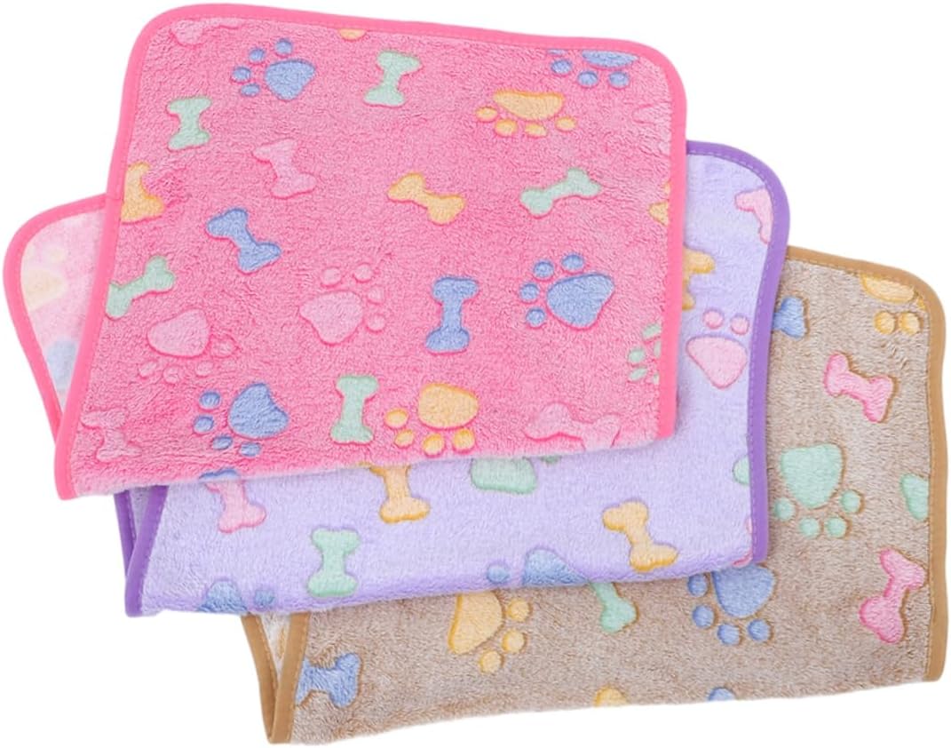 balacoo 3pcs Lightweight Washable Fleece Dog Blanket for Small Dogs and Cats Stylish Pet Bed Puppy and Kitten