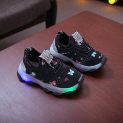 Children Kids Shoes,Girls Boys Cartoon Prints Sneakers Walking Shoes Bling Led Light Luminous Outdoor Sport Shoes