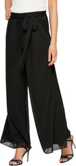 Alex Evenings Women's Wide Leg Chiffon Dress Pant for Mother of The Bride, Elegant Party Outfit (Petite and Regular Sizes)