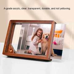 Rustic Picture Frame Wooden Photo Frame Decorative Wood Frame with Sapele Wood and Acrylic Glass Covers for Tabletop or Desktop Display (8x6)