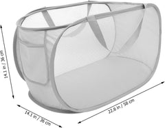 Mesh Laundry Basket Handles Foldable Storage Baskets for Home Decor Organizing