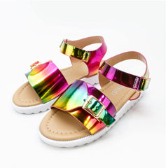 Toddler Sandals Girl Children Thick Sole Gradient Sandals Fashion Soft Beach Shoes Little Girls Sandals Sandals Wear (Hot Pink, 13.5 Little Child)