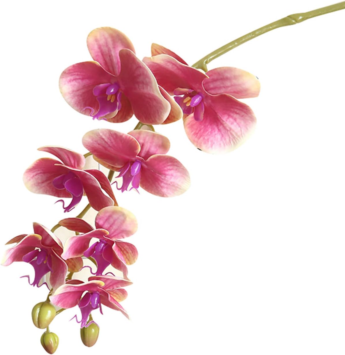 Artificial Orchids Phalaenopsis Orchid Bonsai Flower Plant Pot Plastic Faux Flowers Arrangement for Home Centerpiece Table Decor