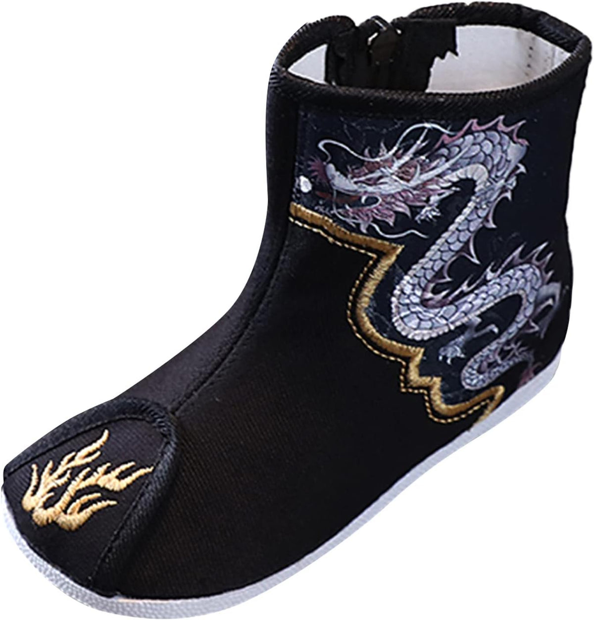 EnJoCho Little Boys Round Toe Boots Cotton Boots for Boys Cloth Shoes Children Embroidered Shoes Boys Hanfu Shoes 2-12Years