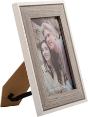 Kiera Grace Rustic & Modern Decorative Wall & Tabletop Easton Picture Frame For Home & Office, 5" x 7", Beige