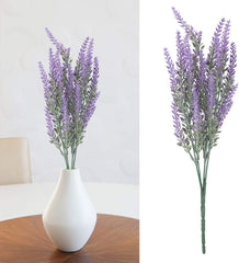 Artificial Lavender ¨C Lifelike Faux Silk Plants for Crafting or Home Decor ¨C Great for Pairing with Bundles of Other Fake/Dried Flowers to Create Lovely Wedding Bouquets(Purple) , Artificial Laven