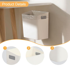 Wall Mount Trash Can Garbage Bin Hanging Garbage Can Trash Bin for Laundry Room Living Room