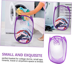 Collapsible Mesh Laundry Hamper Reinforced Handles Foldable Laundry Basket Organizer for Home Dorm and Travel Lightweight and Portable Clothes Container