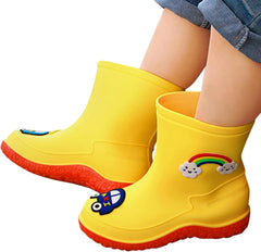Baby Waterproof Rain Boots,Kids Rain Boots Boys Girls Lightweight Rubber PVC Rain Boots Waterproof Non-Slip Shoes 3-10Y (Yellow, 5.5-6Years)