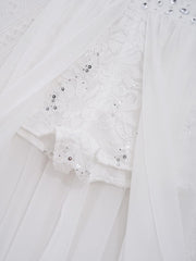 Choomomo Kids Flower Girls Dress Rhinestone Sleeveless Romper Wedding Banquet Party Maxi Ball Gown Dancewear