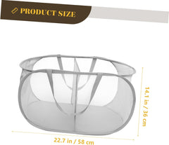 GLEAVI Mesh Laundry Hamper Rattan Foldable Hamper Large Laundry Bag for Boys and Girls and Adults for Home