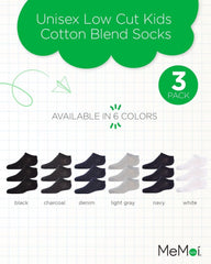 MeMoi Kids Low Cut Cotton Blend Socks 3-Pack