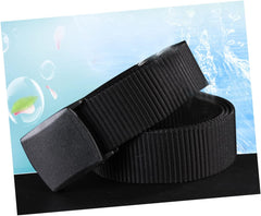 FRCOLOR Men's Canvas Belt Allergy-Free Outdoor Casual Belt Plastic Buckle Comfortable 130cm Woven Web Design for Everyday Wear