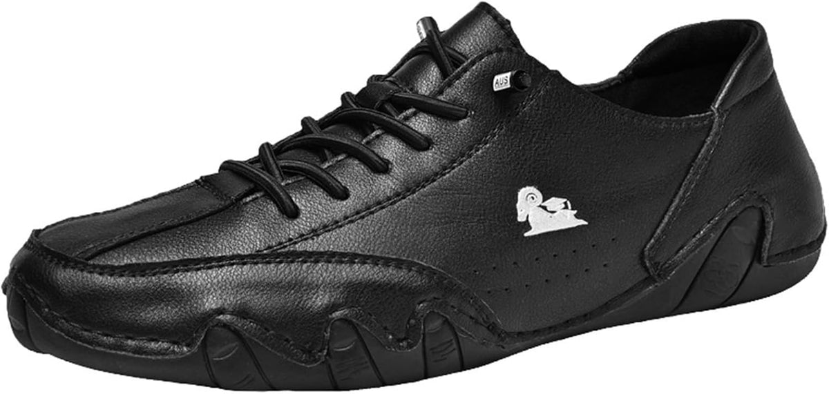 Men Leather Athletic Shoes Stylish and Durable Sports Sneakers Casual Shoes Mens Lite Adapt 3 Sneaker Athletic Slip on Shoe (Black, 8.5)