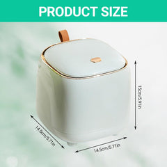 Small Trash Can with Lid, 6 Inch Press-Type Plastic Mini Trash Can with Handle, Waste Basket for Kitchen, Bathroom, Office, Desk, CarTrash