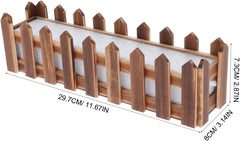 Milisten Wooden Flowerpot Planter Box for Artificial Flowers Foam Insert Outdoor Garden Decoration Rustic Wooden Fence Design for Patios and Balconies