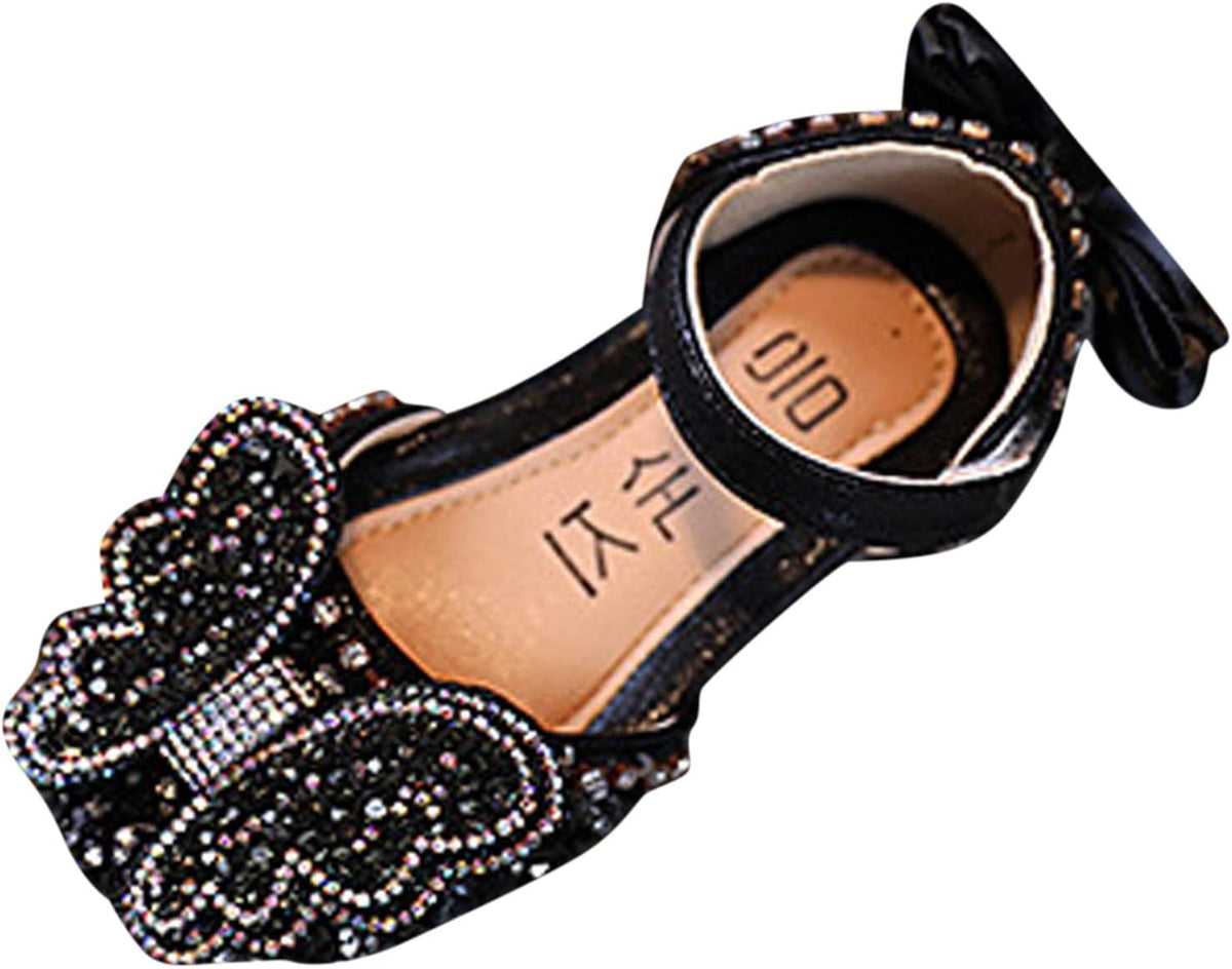 Summer Girls Dance Shoes Princess Dress Performance Shoes Ribbon Pearl Rhinestone Bow Flat Girls Booties Size 4