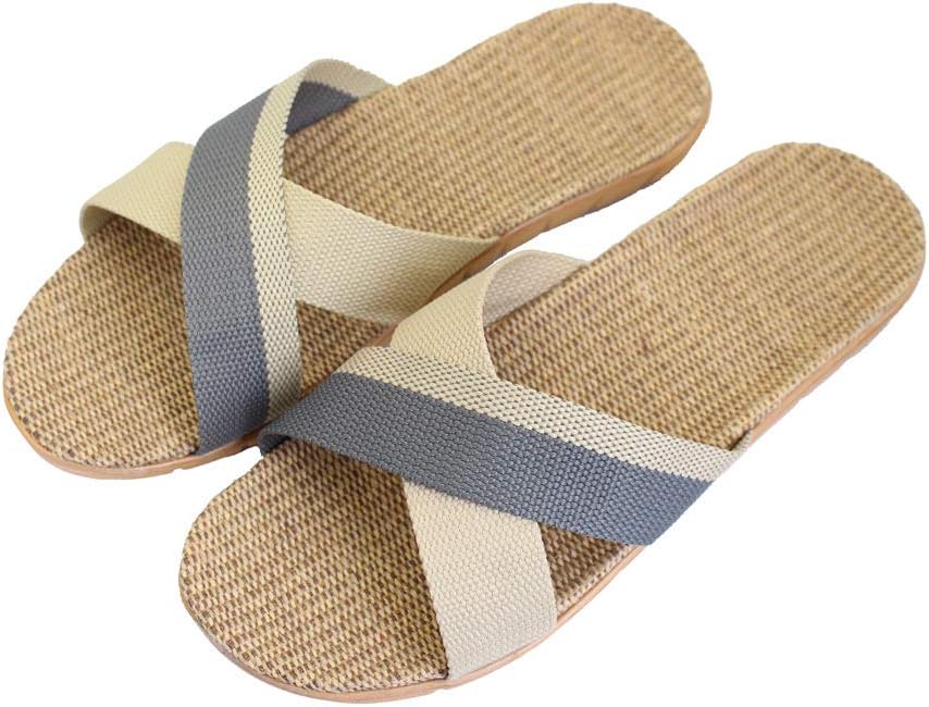 Hwayslon Fashion Unisex Linen Summer Beach Shoes Skidproof Indoor Slippers