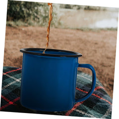 2pcs Enamel Camping Mug Mugs Old Style Enamel Cups for Travel Tea Water Lightweight