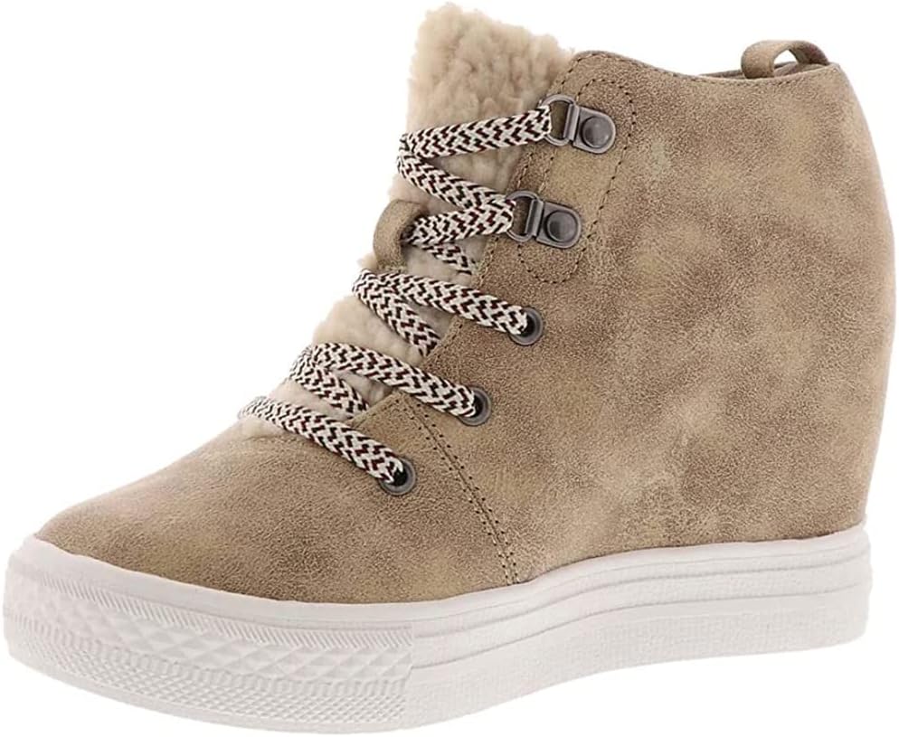 Not Rated Women's Fashion Trendy Faux Suede Lace System Tiburon Wedge Sneakers Boot