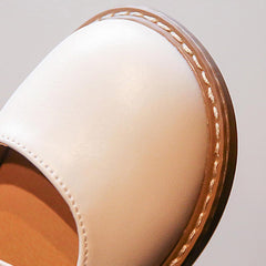 Fashion Children's Casual Shoes Girls Round Head Flat Thick Bottom Solid Double Buckle Girls Round Head Flat