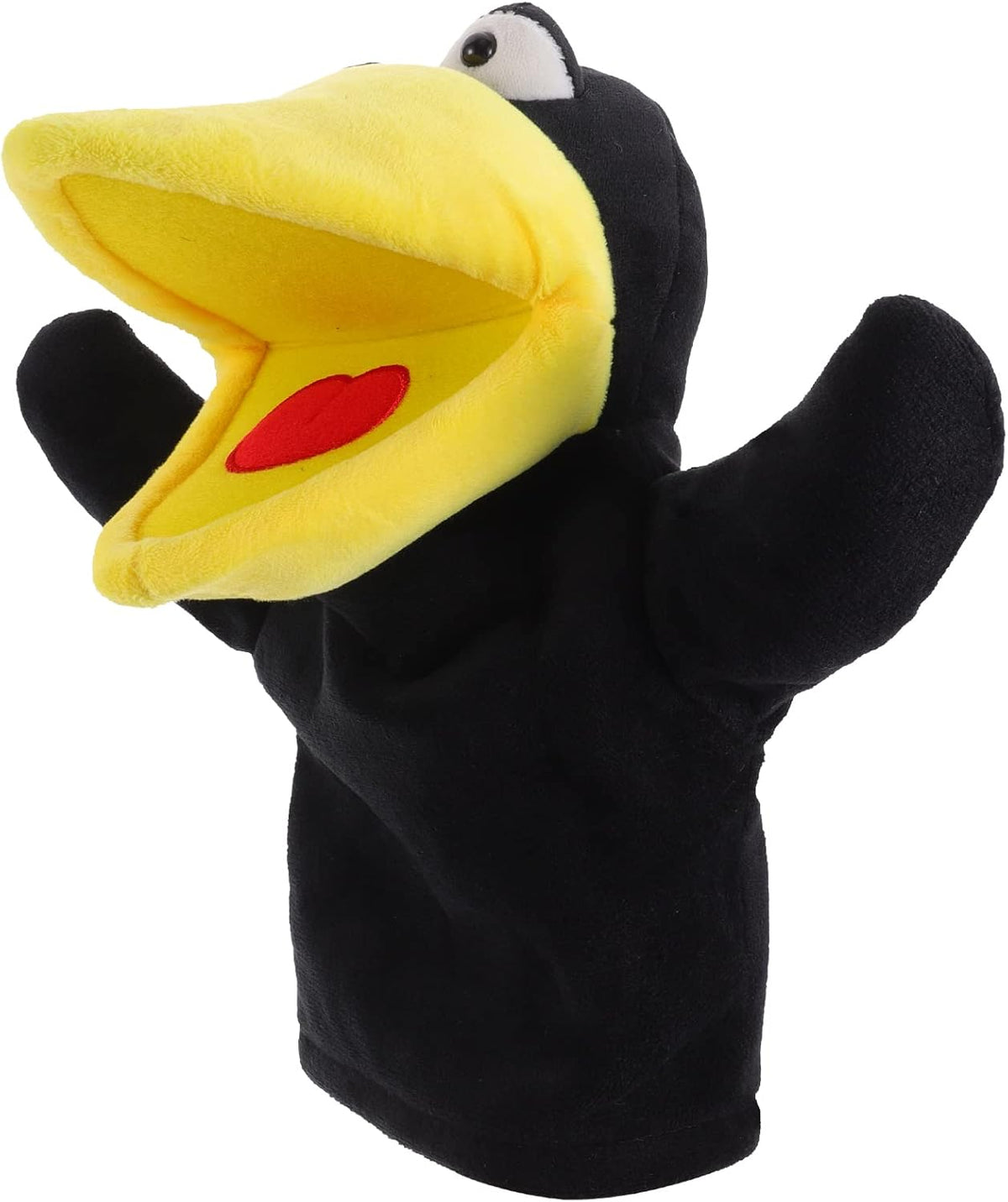 LOGOFUN Crow Hand Puppet Plush Bird Glove Puppet Cartoon Animal Pretend Play Storytelling Party Interactive Toys for Kids