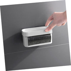 2Pcs Wall-Mounted Garbage Bag Dispenser Punch-Free Storage Box for Bathroom and Kitchen Plastic Bag Organizer No-Trace Adhesive Multi-Purpose Home Use