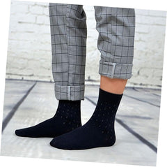5pairs Men's Cotton Crew Socks Skid Resistant Breathable Long Ankle Warm Socks for Winter Autumn Square Grid Design