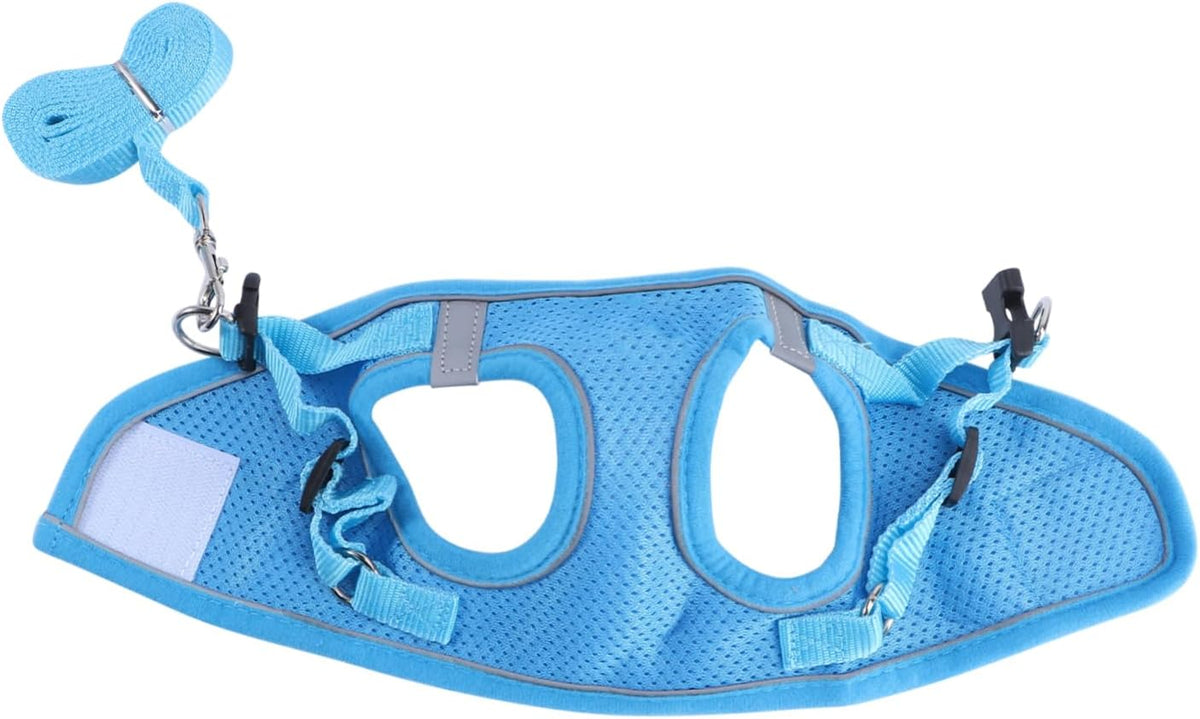 KESYOO 1set Pet Harness Vest and Leash Set Breathable Mesh Reflective Dog Vest Chest Strap for Dogs Blue s Comfortable and Easy to Clean