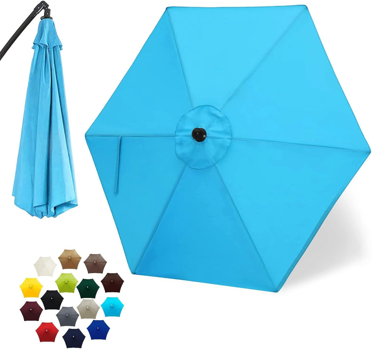 Replacement Patio Umbrella Canopy for 6/8 Ribs,Outdoor Umbrella Top Replacement Canopy,8.9ft/2.7m Umbrella Cover Outdoor Patio Shades