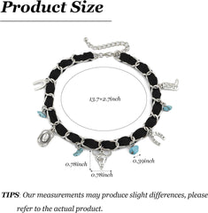 Western Turquoise Jewelry Set with Cow Boot Hat and Bow Charms Country Concert Accessories for Women