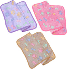 SUPVOX 3pcs Small Dog Blanket Fleece Pet Bed Washable Pet Blanket for and Warm for Cats Dogs