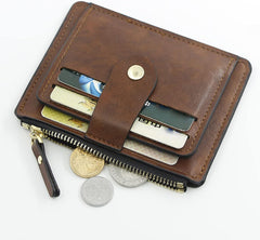 Men Women Front Pocket Wallet, Multi-slots Credit Card Holder Purse, Faux Leather Wallet Coin Pouch, Minimalist Money Clip Wallet for Id Window and Credit Business Occasion Pink