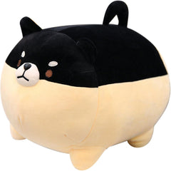 Shiba Inu Dog Plush Pillow,Cute Corgi Shiba Inu Stuffed Animal Toy Doll Gifts for Valentine,Christmas (Black, 15.7 inch)