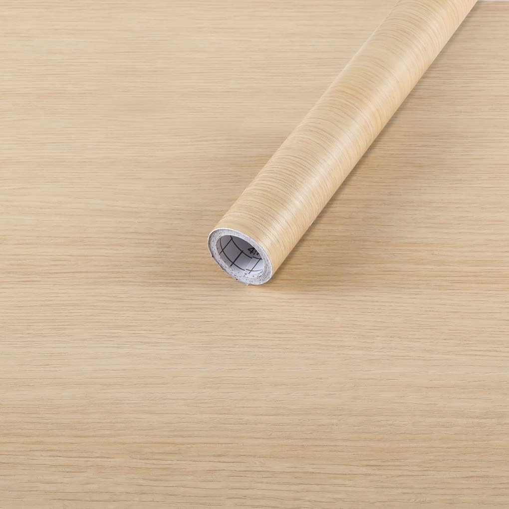 Arthome Peel and Stick Wallpaper - White Wood Contact Paper - White Wallpaper - Self-Adhesive, Removable and Waterproof for Cabinet, Countertop (17"x120")