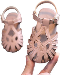 Fashion Solid Soft Sole Toe Sandals Color Cap Hollow Summer Girls Girl's Shoes Size 5 Toddler Boots (White, 2.5-3 Years)