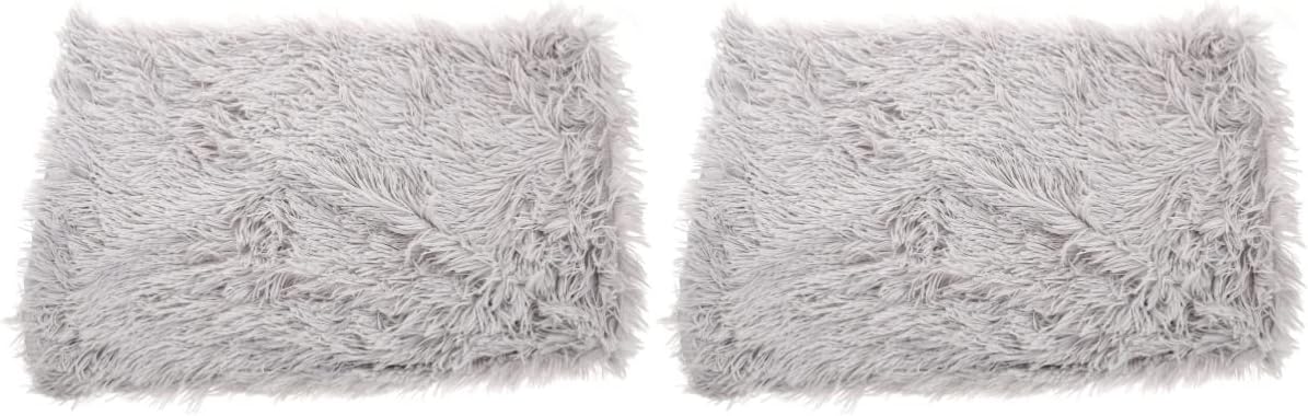 balacoo 2pcs Plush Pet Mat Double Warm Cushion for Dogs and Cats Soft Crate Bed for Fall Use Comfortable Throw Rug for