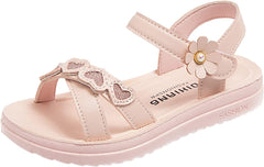 Toddler Girl Dress Shoes Children Shoes Summer Flower Sandals Fashion Little Girls Soft Sole Princess Sandals (Pink, 10 Toddler)