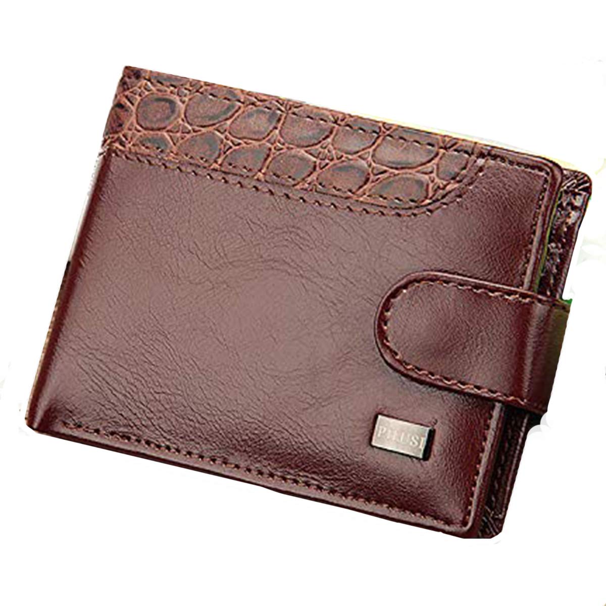 Vintage Leather Hasp Small Wallet Coin Pocket Purse Card Holder Men Wallets Money Cartera Hombre Bag Male Clutch (Brown)