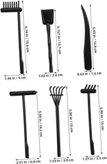 6pcs Zen Garden Tools Set Mini Rake Set for Meditation Table Plastic Hand Rakes for Gardening