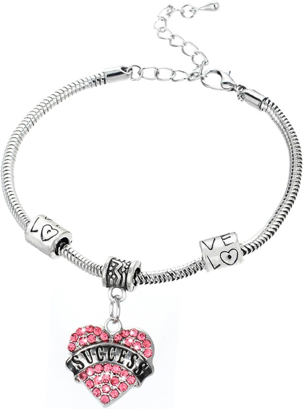 Heart Bracelets Rhinestone Heart Bracelets Good Luck Gifts for Women Friend Gifts