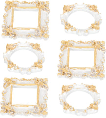 Garneck 6Pcs Mini Retro Resin Picture Frames Vintage Style Decorative Photo Frames for DIY Crafts for Mini Houses and Delicate Photos Display