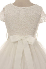 iGirlDress Little Girls Sleeves Lace Tulle Flower Girls Dresses Sizes 2-14