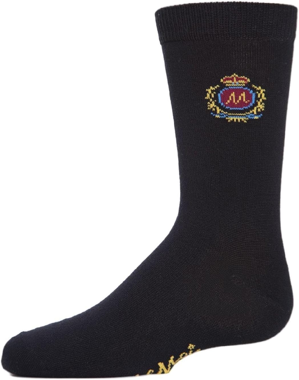 MeMoi Boys' Sophisti-Crest Mercerized Cotton Blend Crew Socks
