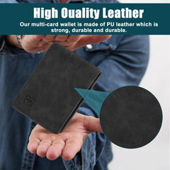 Mens Wallet, Front Pocket Bifold Wallet, Credit Card Holder, Minimalist, Front Pocket, Small Thin, Travel Wallet for Men-(BLACK)