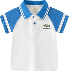 Kids Toddler Shirt Cartoon Prints Short Sleeve Button Shacket Boys Girls Shirt Tops Outwear Long Sleeve Tee