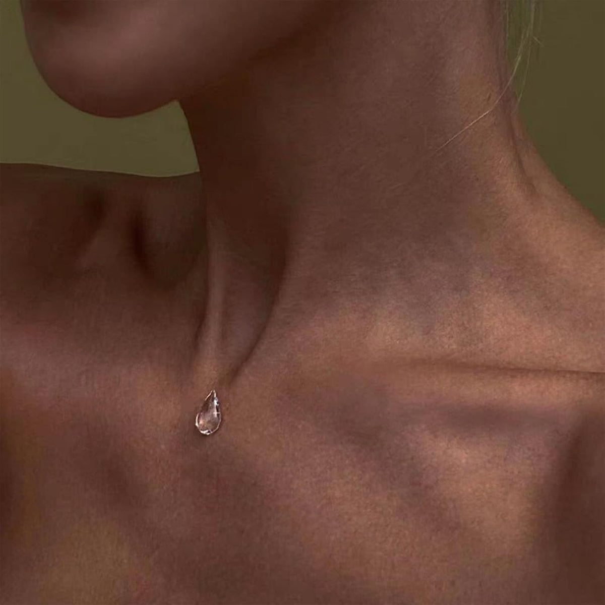 Handmade Dew Choker Necklace for Women Simple Drop Lariat Jewelry Accessory