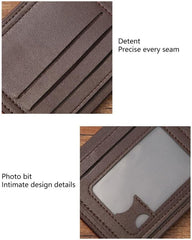 Mens Short Wallet PU Small Card Bag Folding Card Holder Men(Coffee)