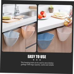 3pcs Kitchen Hanging Trash Can Set Mini Waste Bin Lid Space-Saving Odor-Resistant Design for Indoor Use in Kitchen Office or Bathroom