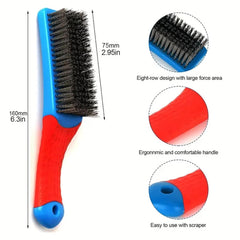 Wire Brush Duty Stainless Bristles with Plastic Handle Grip for Rust, Wielding Slag, Dirt & Paint Scrubbing with Deep Cleaning